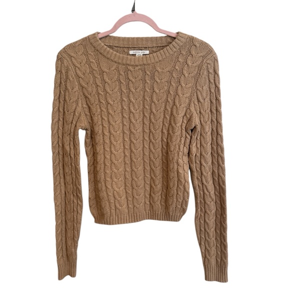 American Eagle Outfitters Tan Cable Knit Sweater size Small - Picture 1 of 2